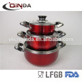 6 pcs deux couches antiadhésive pot pot ustensiles de cuisine avec induction